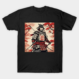 samurai warrior portrait Japanese style art T-Shirt